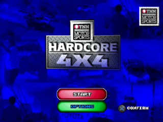 TNN Motorsports Hardcore 4X4 title screen for Playstation